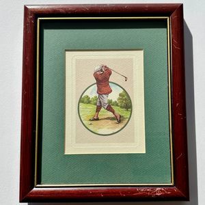 Vintage Italian Laura Rigo Golf Print 1994 - Framed